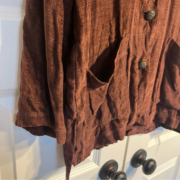 David Dart Cardigan Sweater Womes Button Front Rayon Vintage Brown - Picture 2 of 12